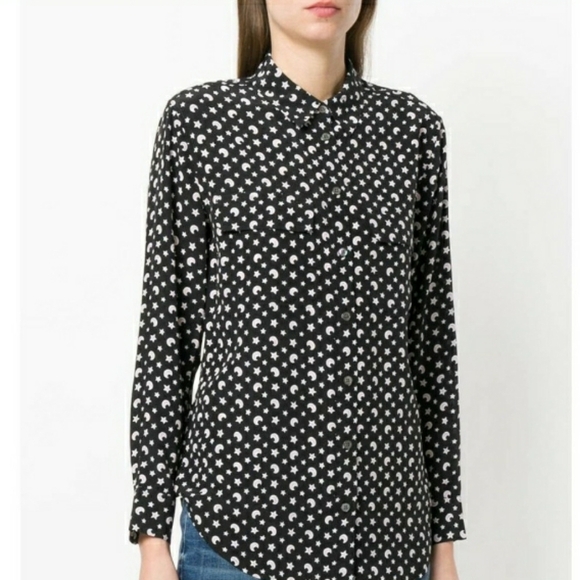 Equipment Shirt Silk Button Down Moon Star - Picture 2 of 12